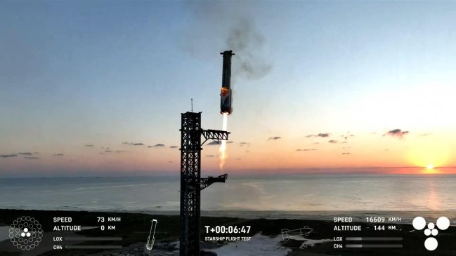 SpaceX probó con éxito su Starship y capturó la primera fase