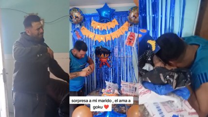   Hombre rompe en llanto al ser sorprendido con fiesta de Dragon Ball 