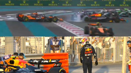   El toque de Verstappen con Piastri y el adiós de Pérez marcaron la largada en Abu Dhabi 