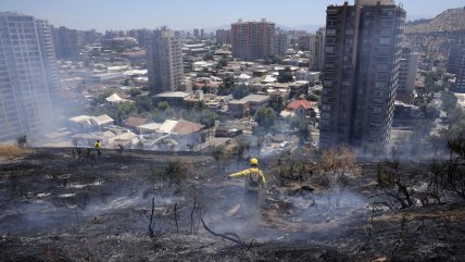   Incendio afecta ladera del Cerro San Cristóbal 