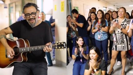   Claudio Valenzuela cantó para los funcionarios de la Posta Central: Su hija recibió el alta médica 