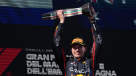 La celebración de Max Verstappen en Imola tras el GP de Emilia Romagna