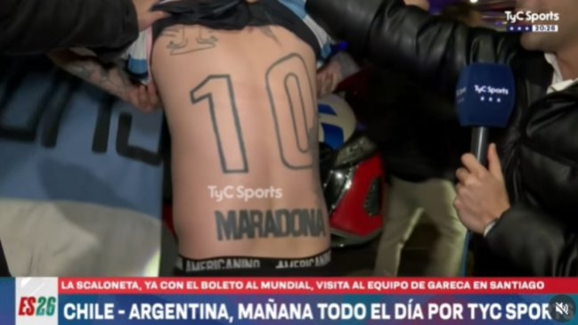 [VIDEO] Chileno fue viral en la TV argentina por tatuarse el 10 de Maradona