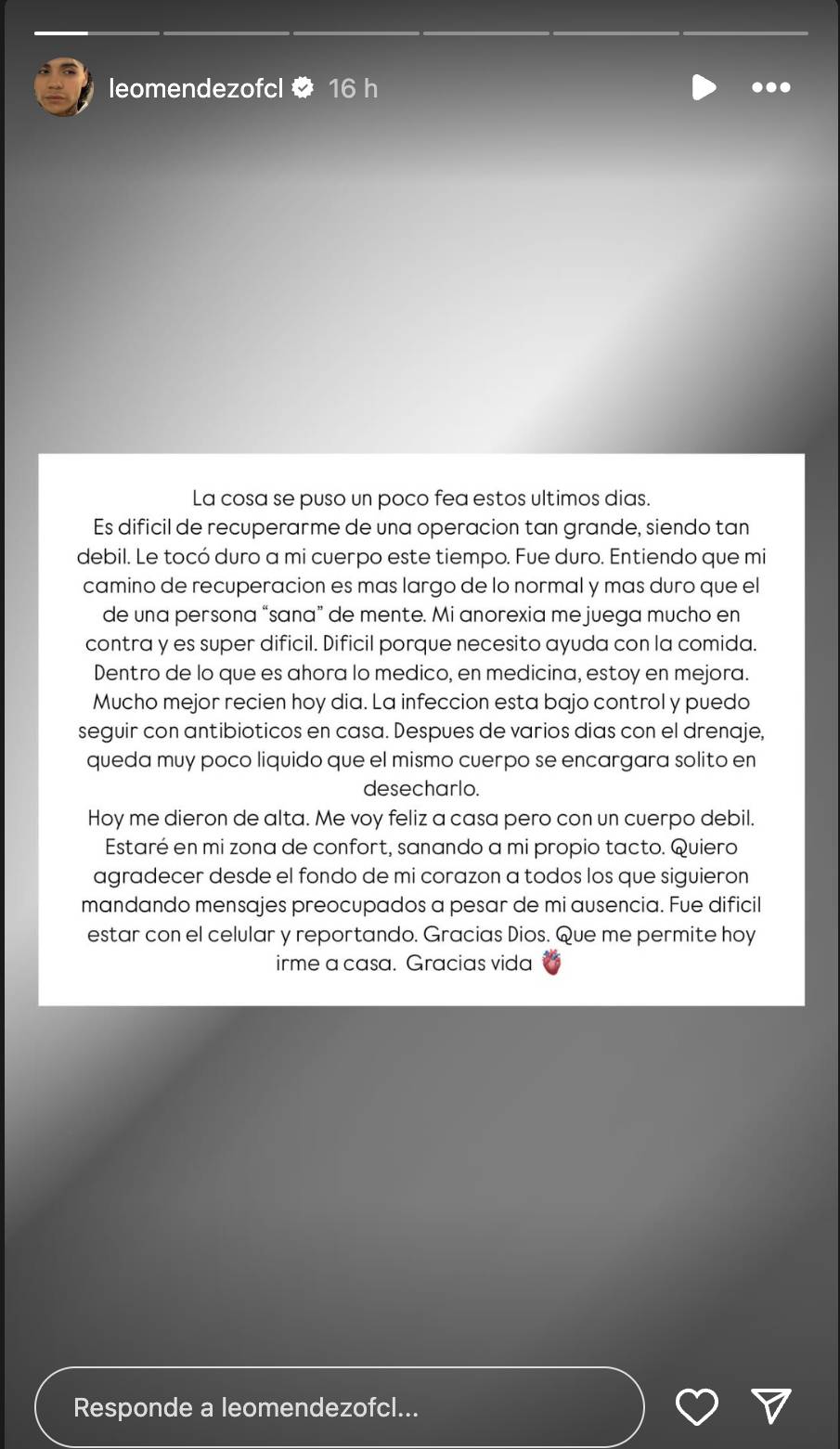 Leo Méndez Jr. fue dado de alta tras complicaciones médicas