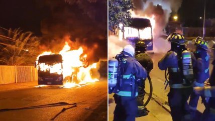   Encapuchados incendiaron micro en Conchalí 