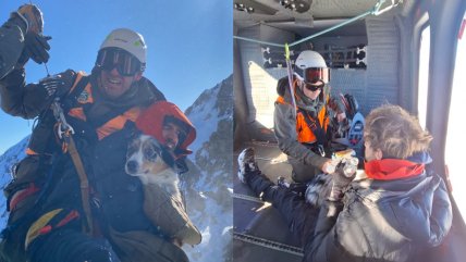 Carabineros rescató en alta montaña a un hombre y a su perrito Carabineros rescató en alta montaña a un hombre y a su perrito