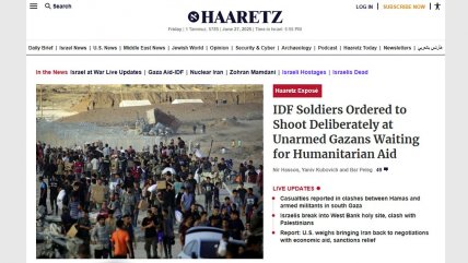   Diario israelí revela que soldados tienen orden de disparar a palestinos que buscan comida 