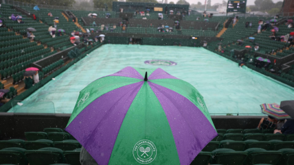   La lluvia interrumpió la jornada en el torneo de Wimbledon 