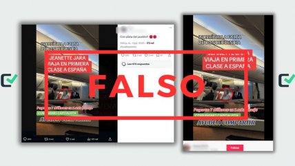   Falso: la foto de Jeannette Jara en un avión a España es un montaje 