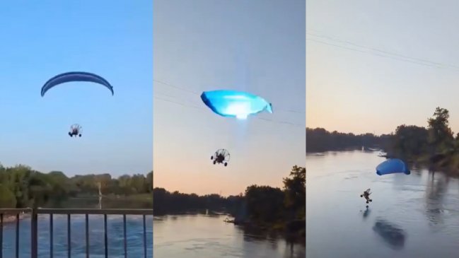 Impresionante: Parapentista se estrelló contra cable eléctrico en EEUU y salió ileso