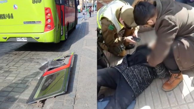 Mujer resultó herida tras caerle puerta desprendida de micro en Valparaíso