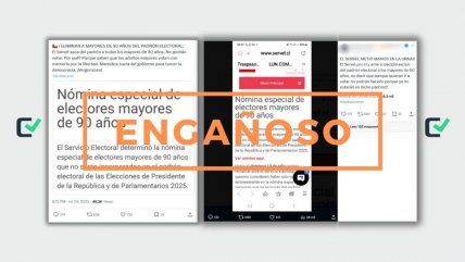   Engañoso: Servel no ha excluido a adultos mayores de 90 años de la elección 