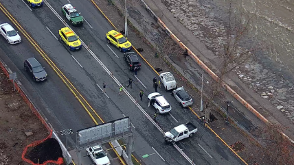  Choque múltiple en Providencia deja cinco lesionados y corta el tránsito en Andrés Bello  