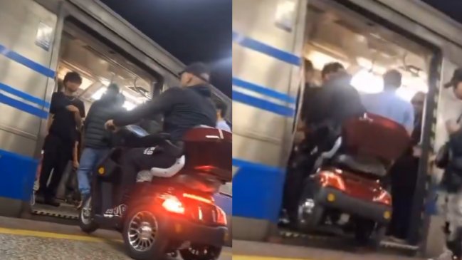 Hombre entró a vagón del metro arriba de una