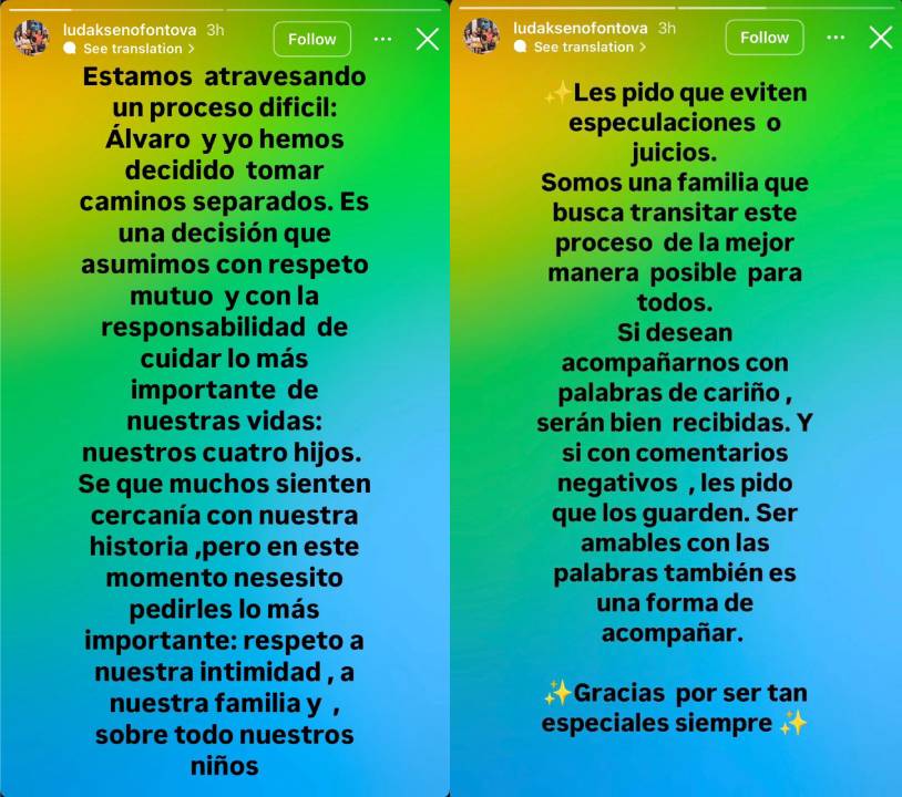 Ludmila Ksenofontova rompió el silencio tras quiebre con Álvaro Ballero