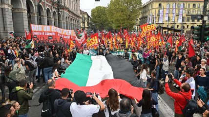   Protestas en favor de Palestina se extienden por Italia con bloqueos y huelgas 