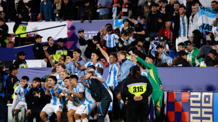   El festejo de Argentina en el Nacional tras su paso a la final del Mundial sub 20 