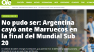 El lamento de la prensa argentina por la derrota ante Marruecos en la final del Mundial Sub 20