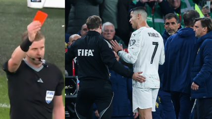   [VIDEO] Cristiano Ronaldo fue expulsado por un codazo en la caída de Portugal ante Irlanda 