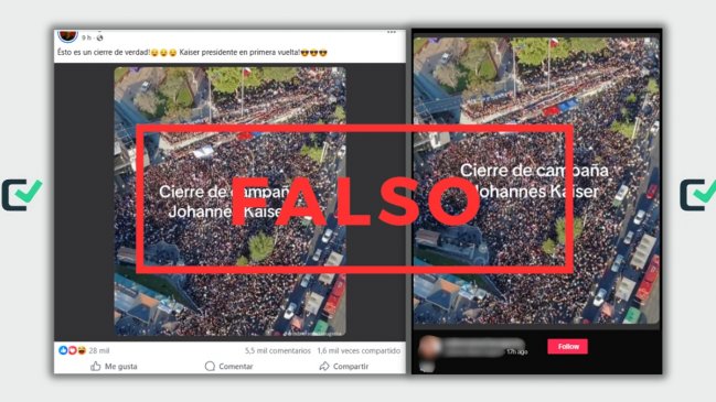 Falso: foto adjudicada al cierre de campaña de Kaiser es de un acto de Jara