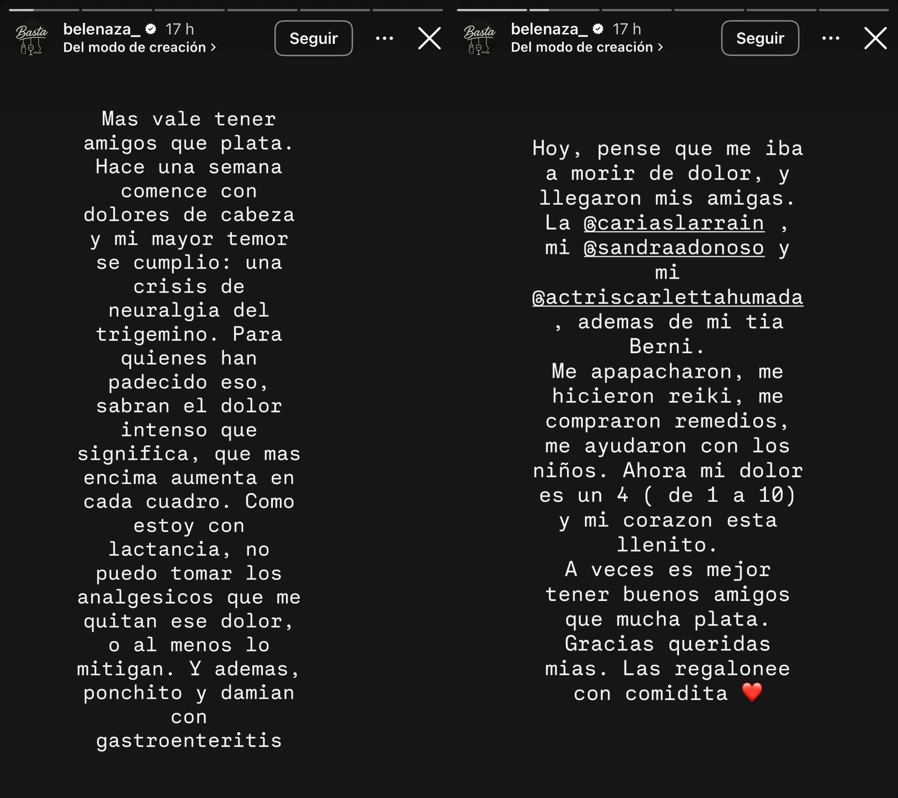 Belén Mora reveló compleja crisis de salud Belén Mora reveló compleja crisis de salud