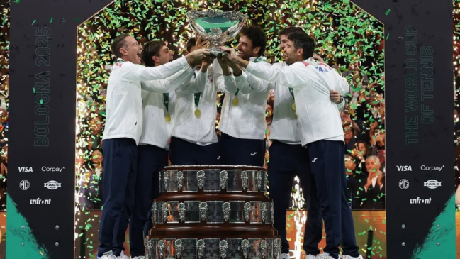 Italia se impuso ante España y ganó su tercera Copa Davis de forma consecutiva