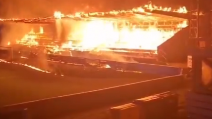   Hinchas de un equipo de Finlandia incendiaron su estadio tras perder la categoría 