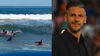   Dramáticas imágenes: Demichelis y sus hijos debieron ser rescatados por salvavidas 