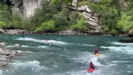 Cuatro rusos fueron sancionados por usar motos de agua en el río Futaleufú