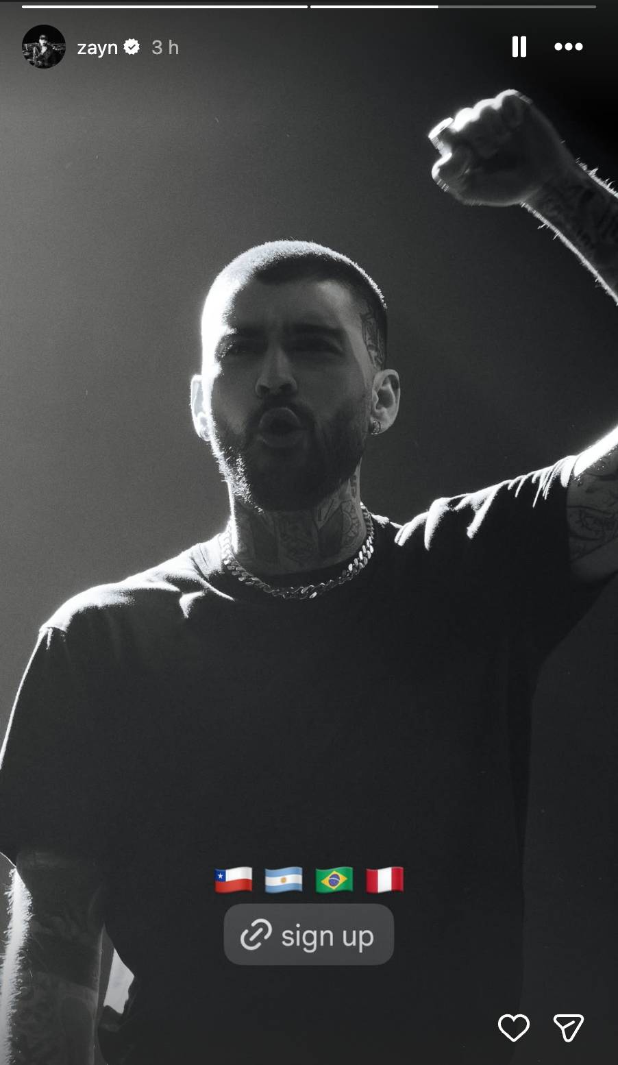 Zayn Malik da luces de su regreso a Chile Zayn Malik da luces de su regreso a Chile