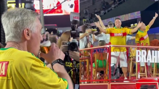 [VIDEO] Ronaldo Nazario y Carlo Ancelotti protagonizaron viral saludo en el Carnaval de Río