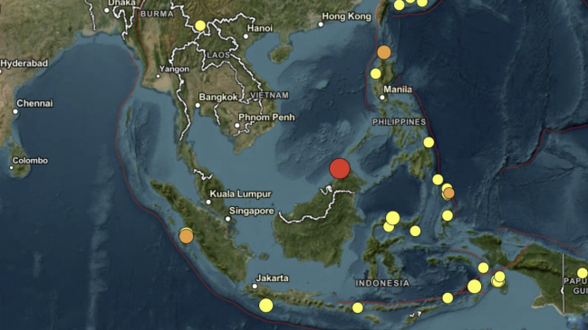 Terremoto de 7,1 se registró en Malasia: SHOA descartó tsunami en Chile