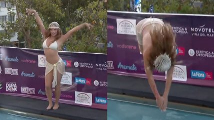  Así fue el piscinazo de Skarleth Labra como Reina de Viña 2026: El Rey Matteo Bocelli no llegó 