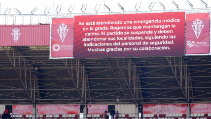   Partido del ascenso español se suspendió por la muerte de un hincha de 82 de años 